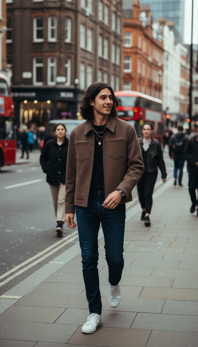 AI product shot of Norton Jacket Regent Taupe