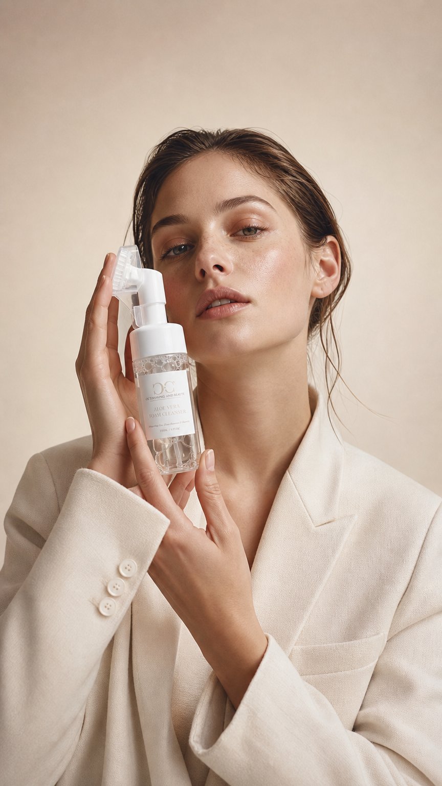 AI product shot of CC Cleansing Face Wash with Purifying Brush Feature