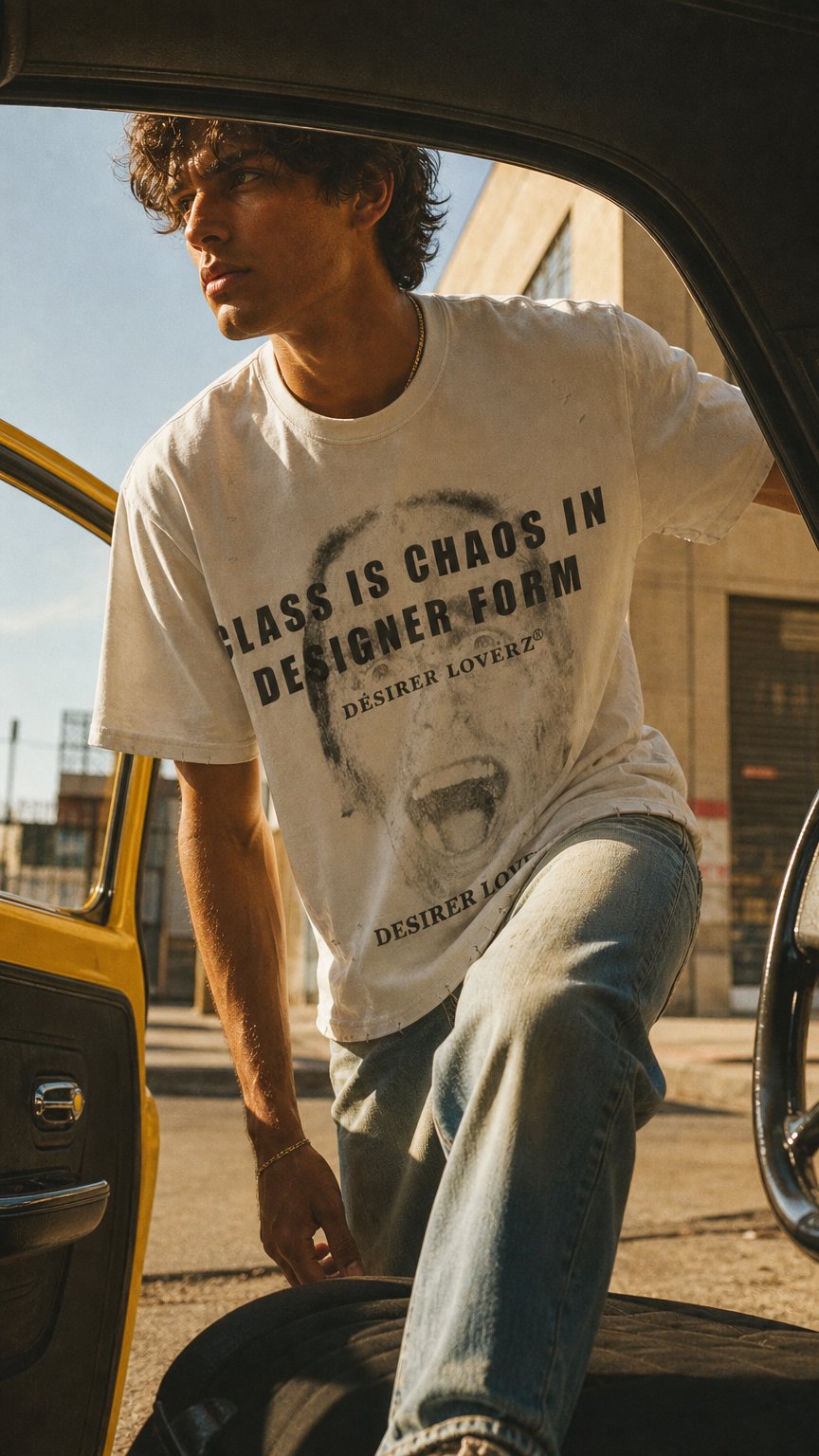 AI product shot of CLASS IS CHAOS TEE