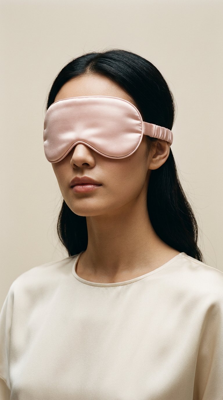 AI product shot of Organic Bamboo Eye Mask - Lightweight & Cooling Comfort