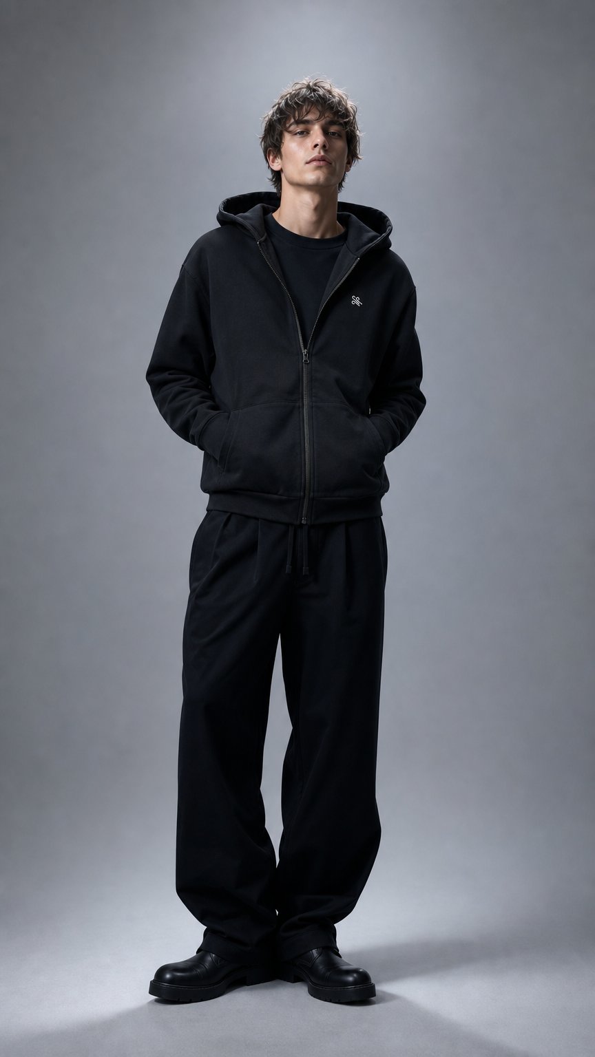 AI product shot of KIVO Neck Pillow Hoodie | Black