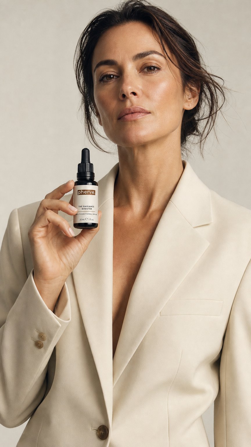 AI product shot of The Radiance Booster Multifunctional Facial Serum