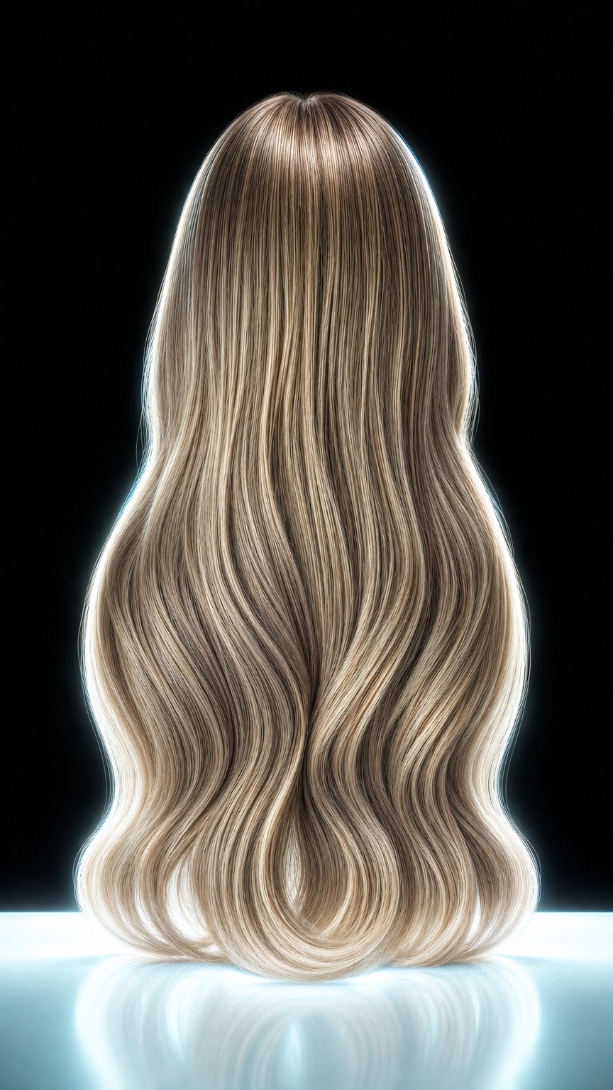AI product shot of Cool Ash Bronde Balayage T4-P8/60 Mini Weft Hair Extensions