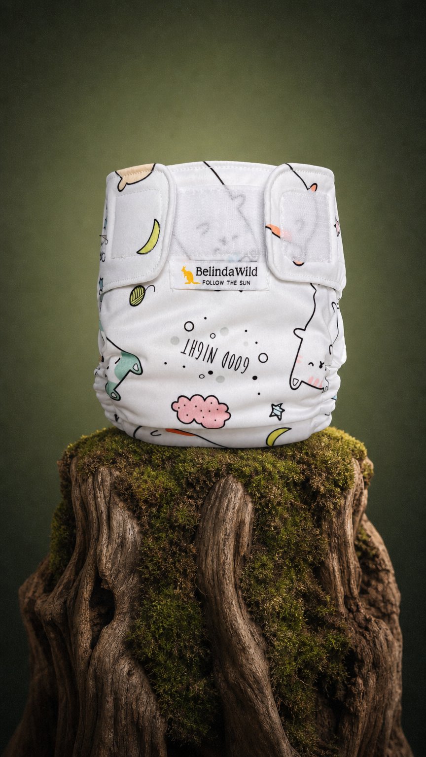 AI product shot of Pannolino Lavabile Pocket Belinda Wild