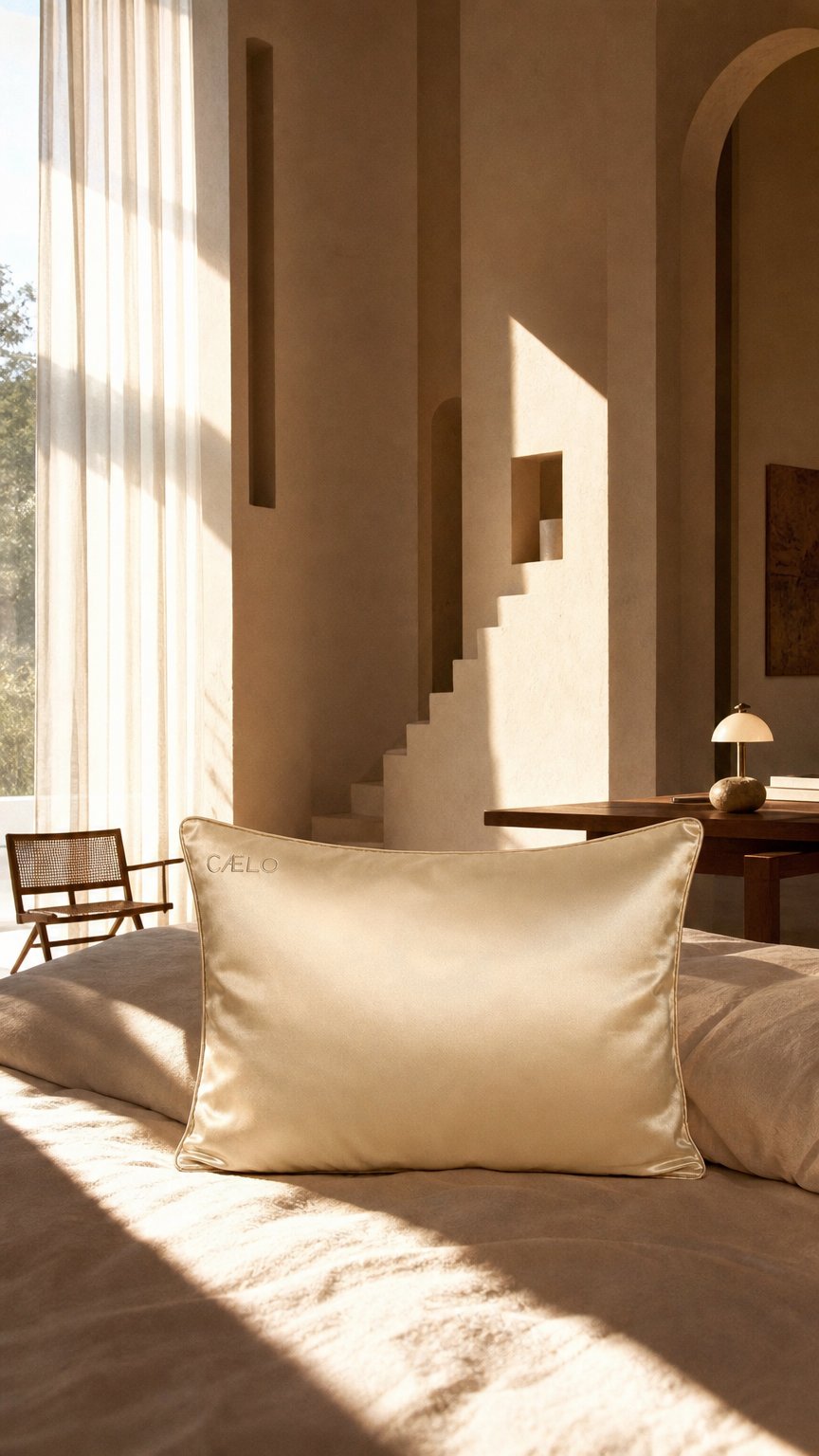 AI product shot of The Cloud: Ultra Soft Mulberry Silk Pillowcase