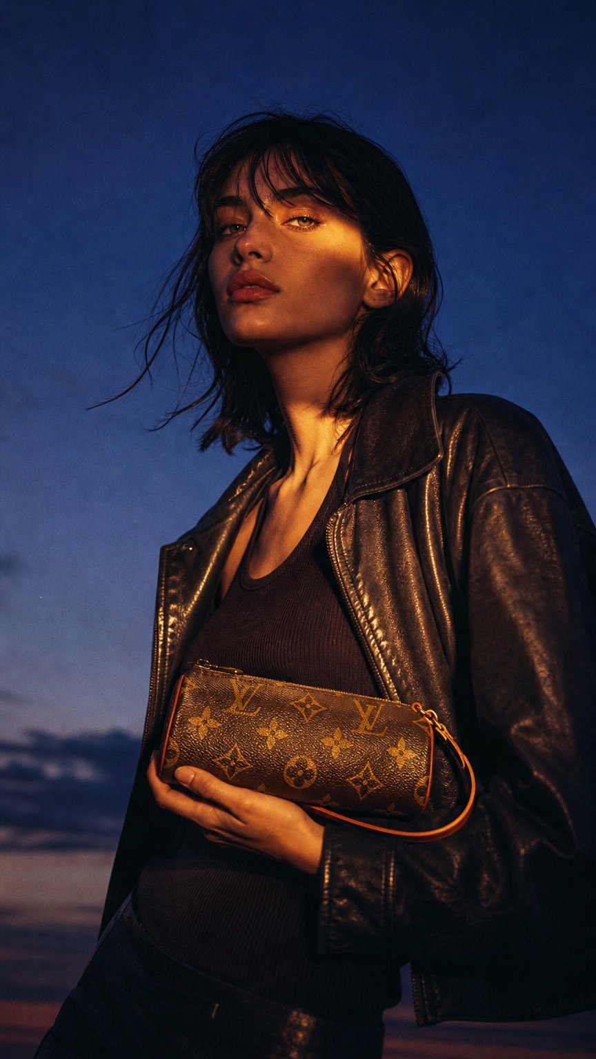 AI product shot of Louis Vuitton Mini Papillon Monogram Pouch Bag | Authentic Vintage