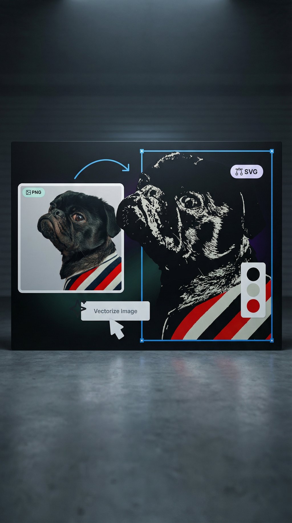 AI product shot of PNG to SVG Converter