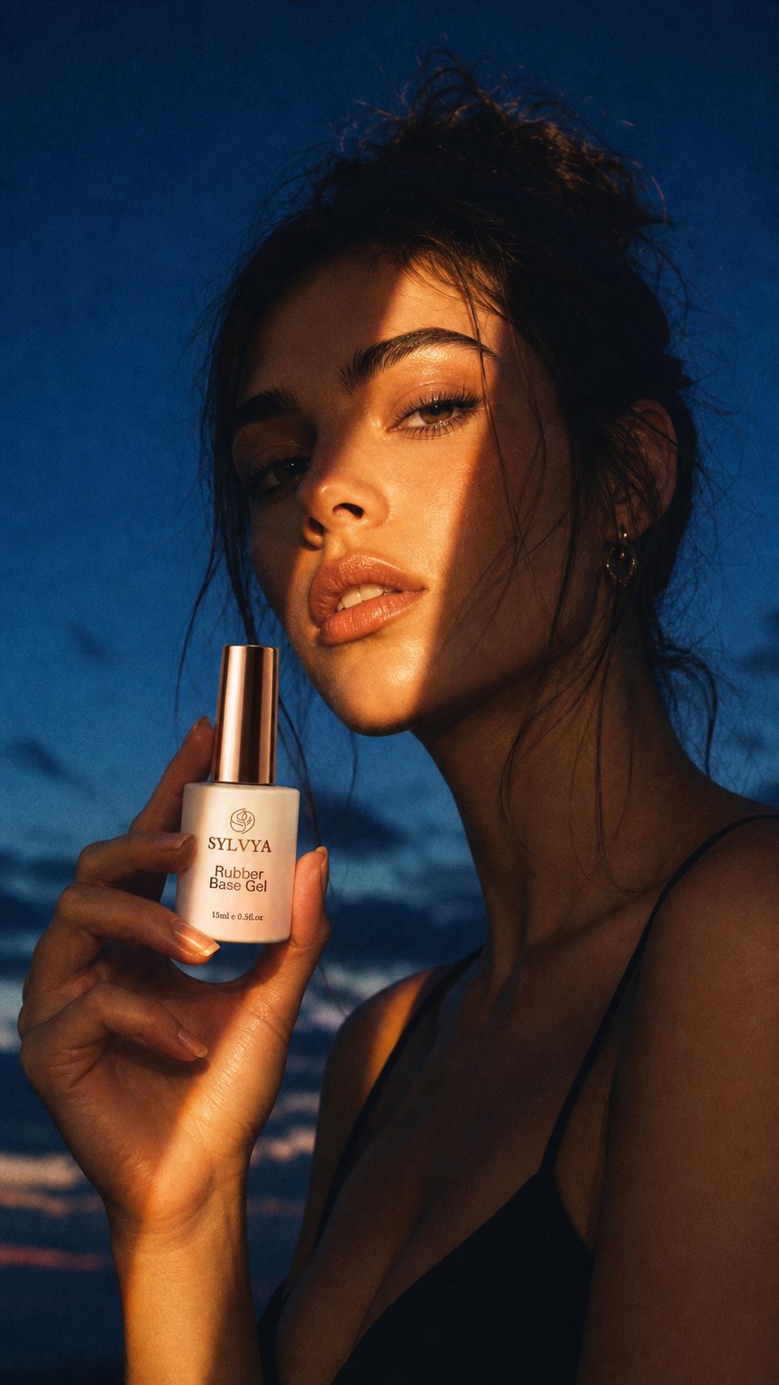 AI product shot of SYLVYA Rubber Base Gel – 15 ml
