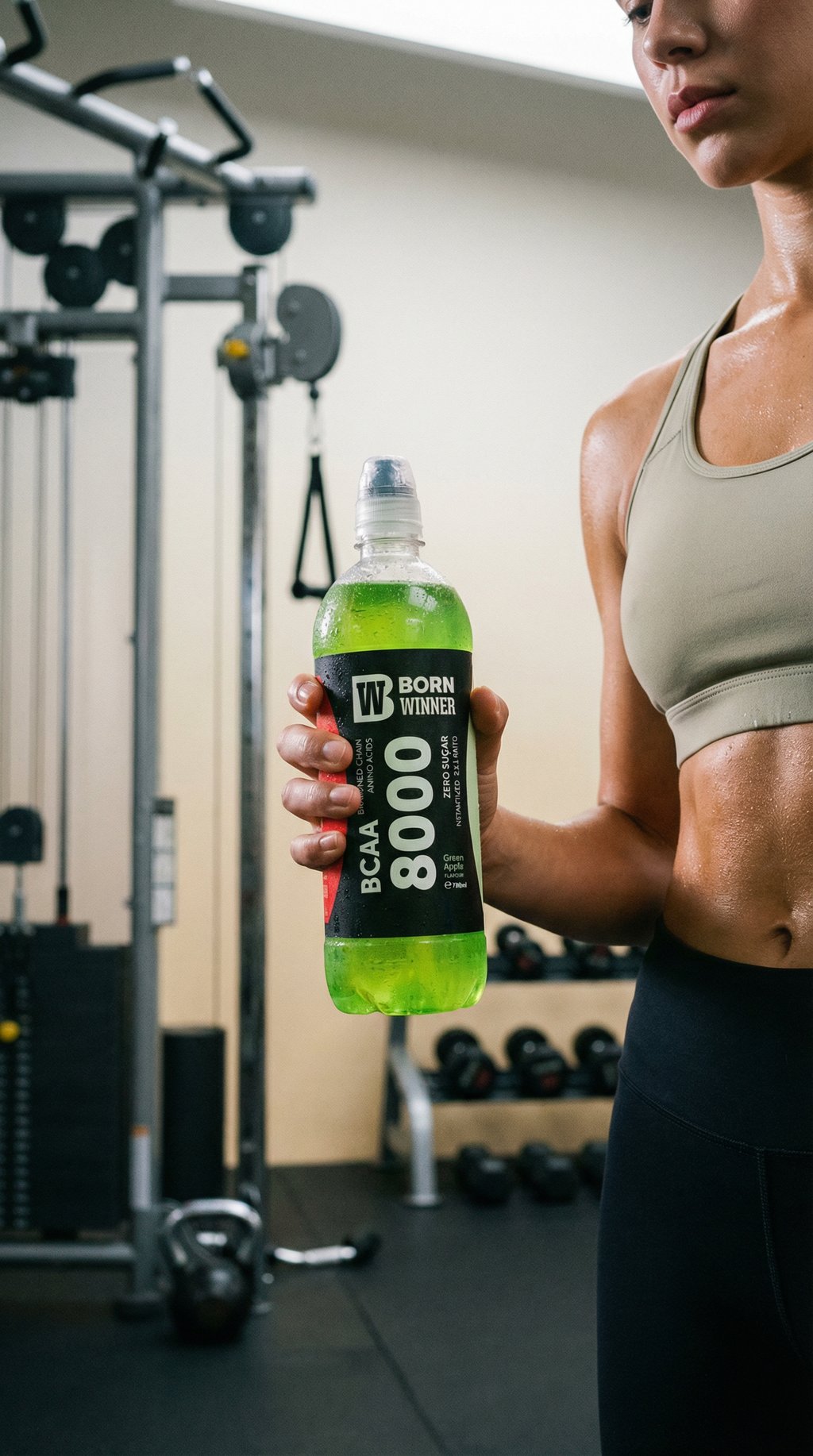 AI product shot of BCAA 8000 Green Apple 700 ml