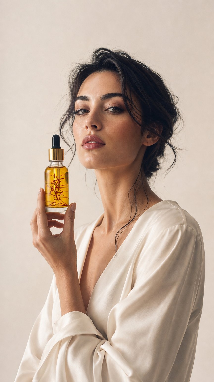 AI product shot of Organic Argan Oil with Saffron