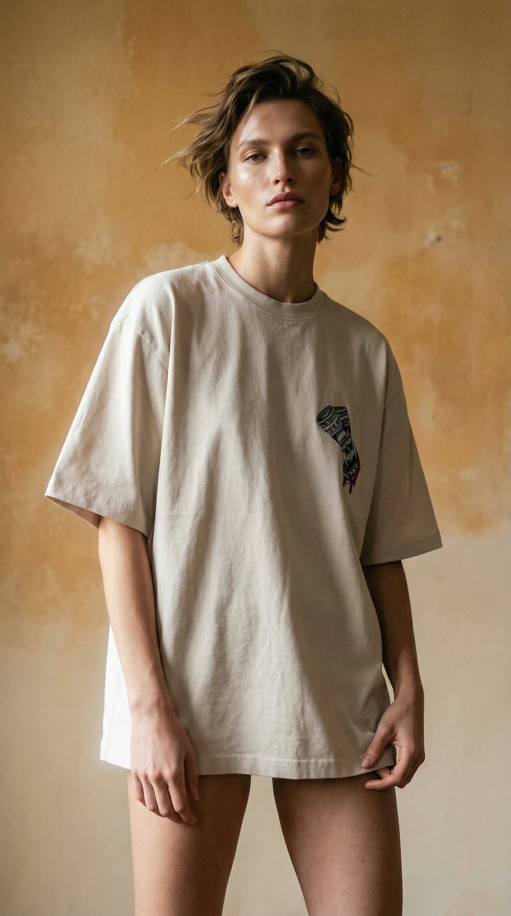 AI product shot of DIRTY MONEY T-SHIRT - DIRTY WHITE