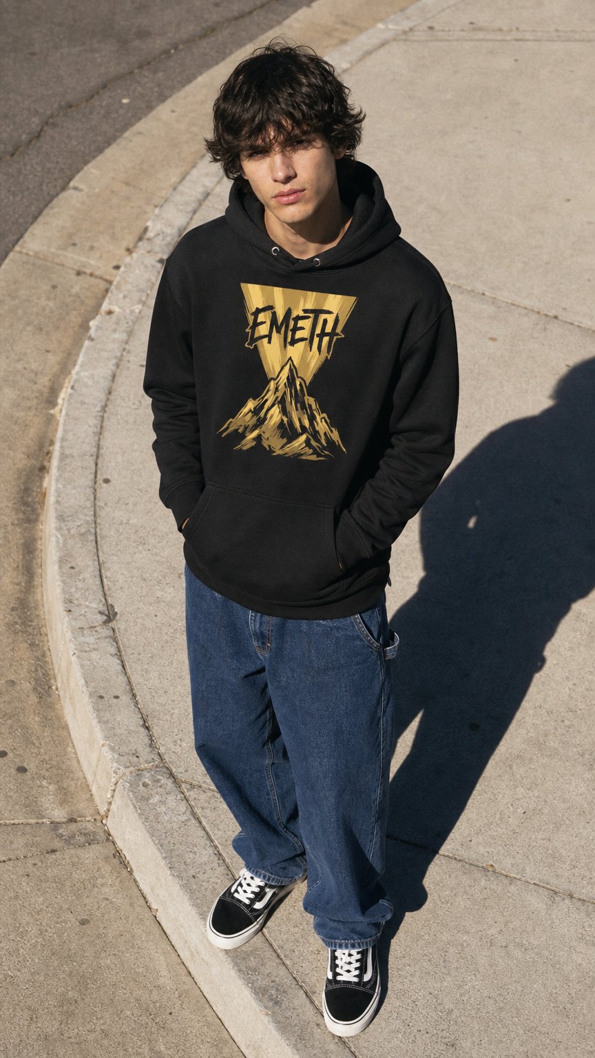 AI product shot of Hoodie EMETH™ Mountain of Emunah