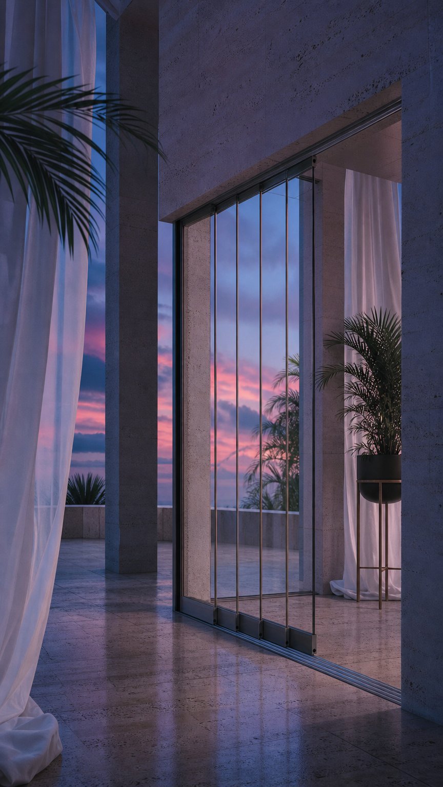 AI product shot of Glazen Schuifwanden Helder Glas
