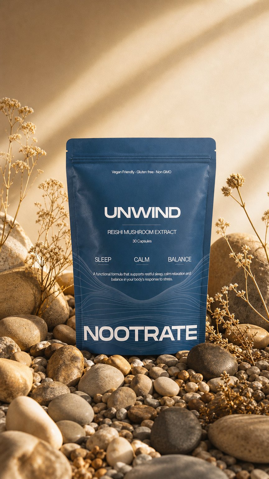 AI product shot of Unwind - Reishi