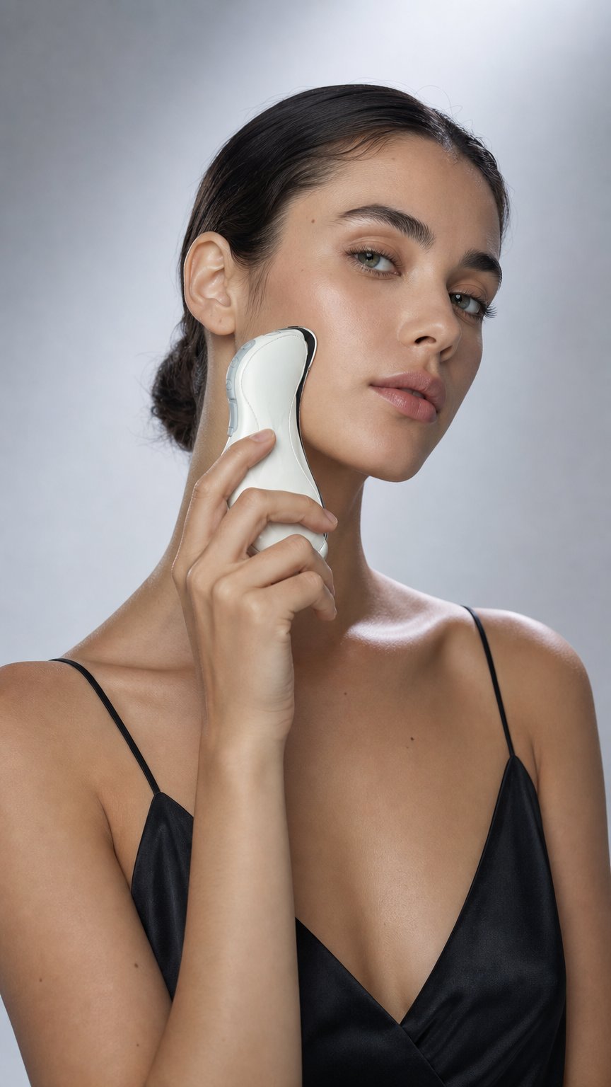 AI product shot of re-nu Smart Beauty Guasha Facial Massager with Heat, Sonic Vibration, and EMS