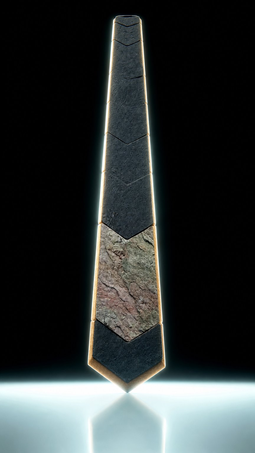 AI product shot of Pyroklast Krawatte