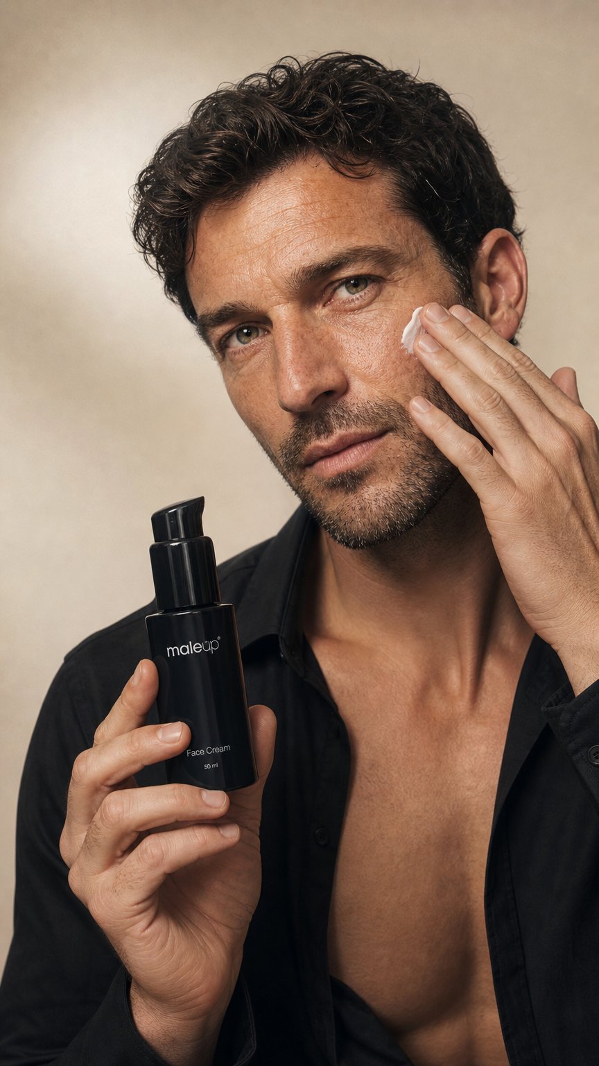 AI product shot of maleup Anti-Aging Face Cream