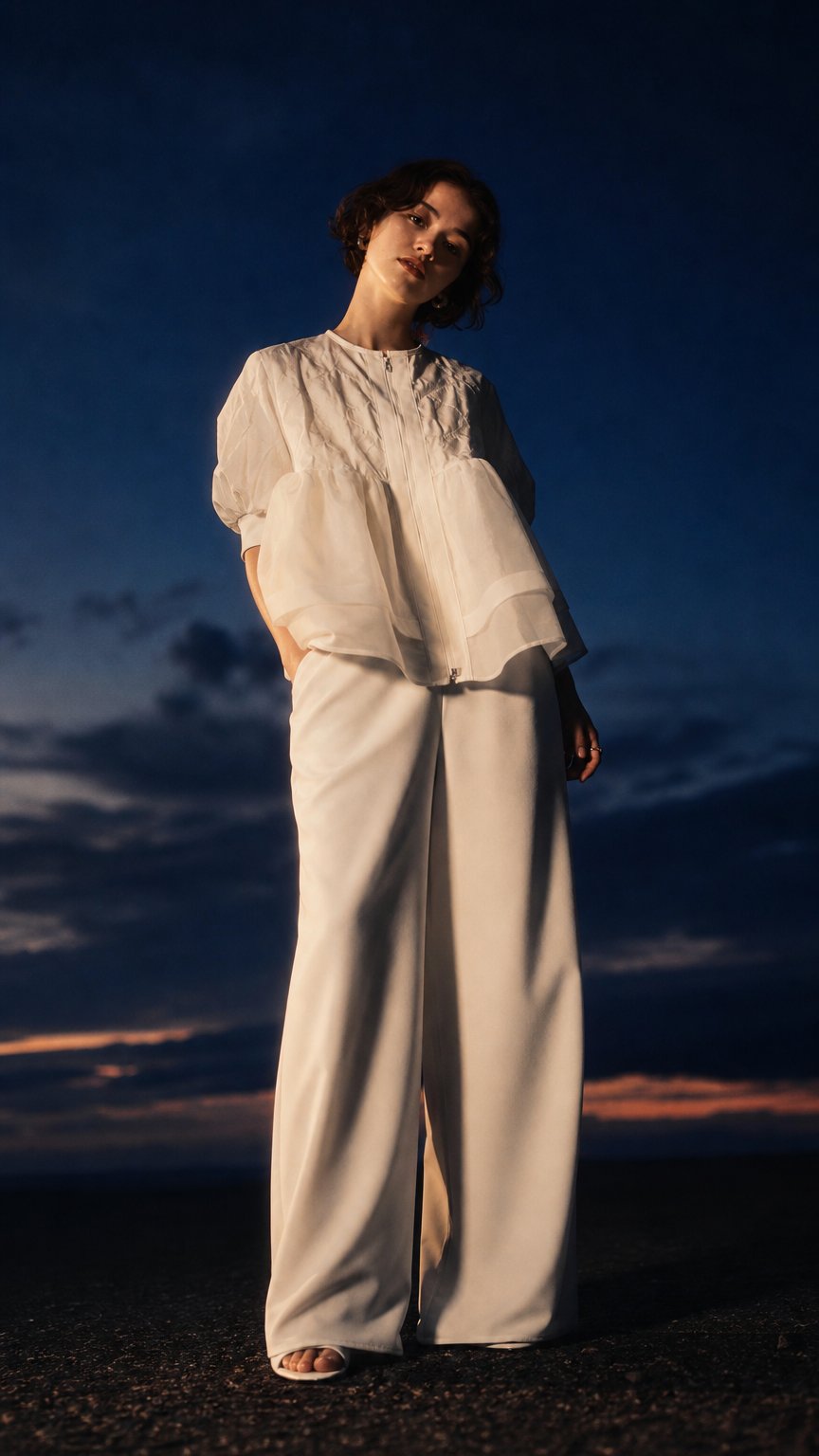 AI product shot of クールタッチワイドパンツ