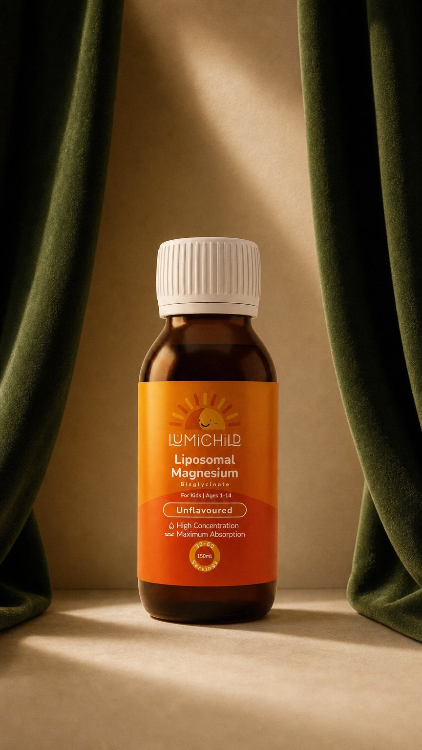 AI product shot of Liposomal Magnesium for Kids (Age 1+) Unflavoured 150ml