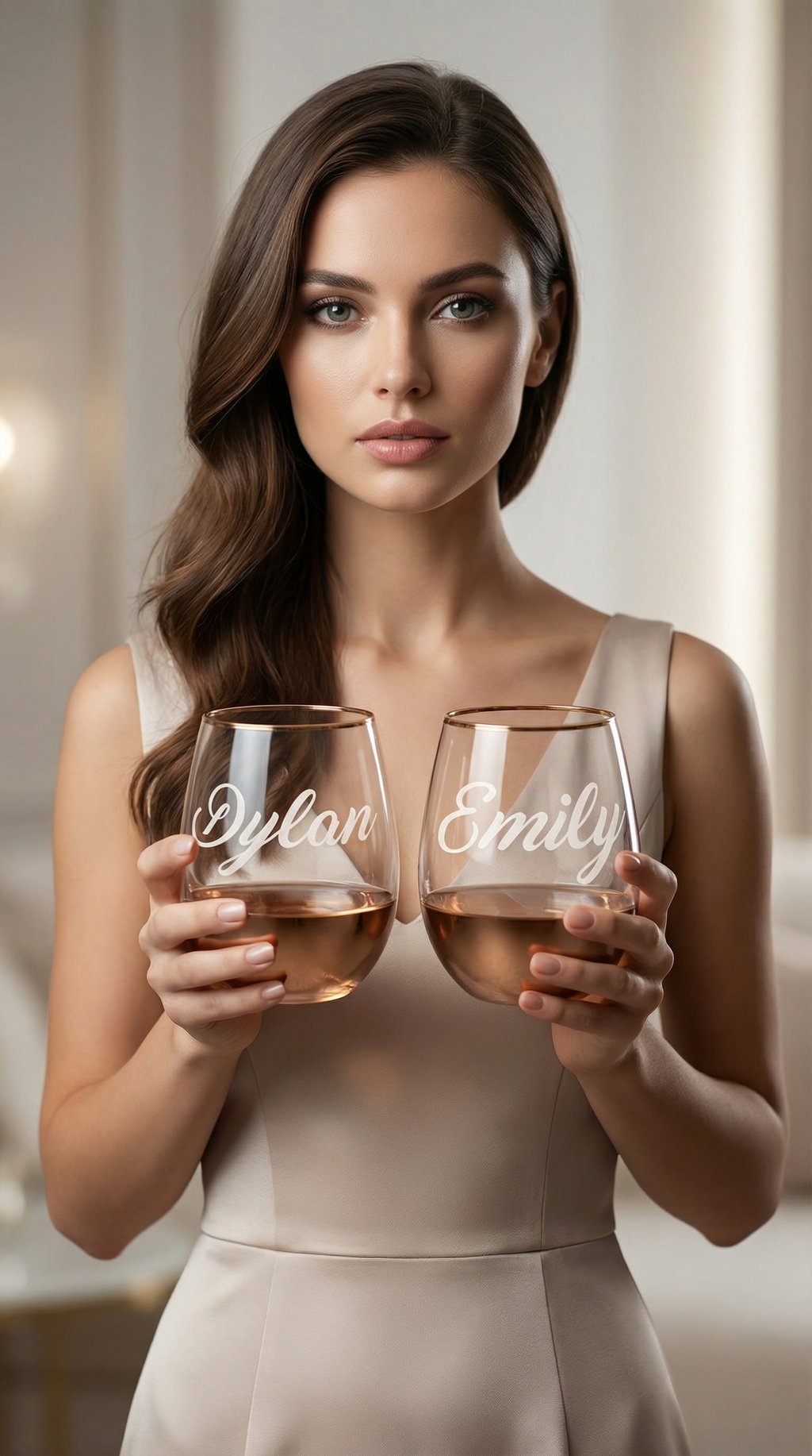 AI product shot of Etched Lustre Glassware