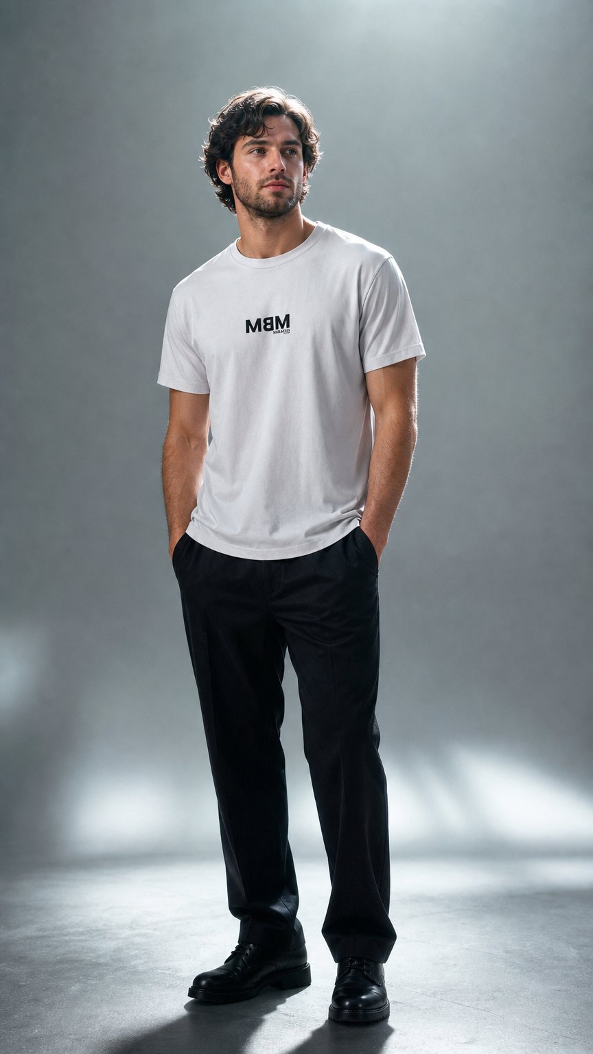 AI product shot of MBM Grey Tee
