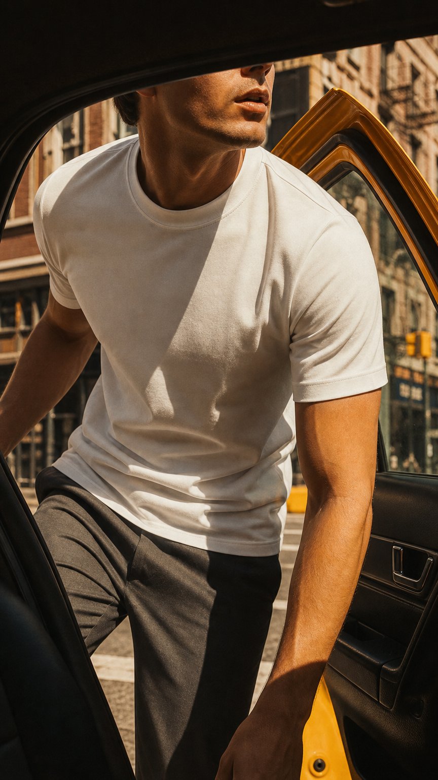 AI product shot of T-SHIRT IVORY WHITE