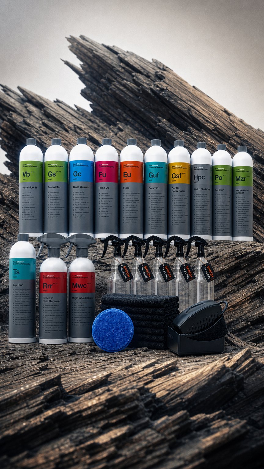 AI product shot of Koch Chemie Komplettpaket Innen & Außen – Das ultimative Auto Pflege Set