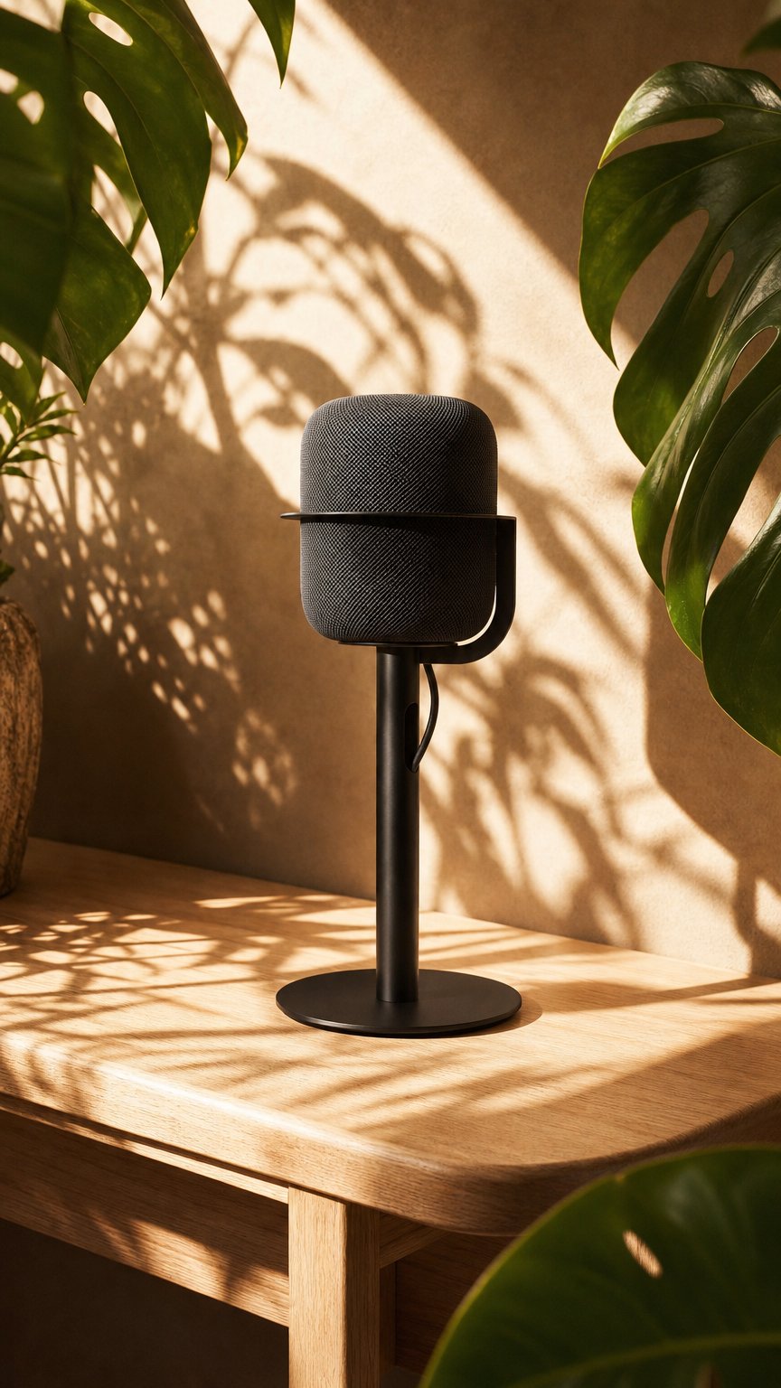 AI product shot of Gen 1 and Gen 2 HomePod Stand