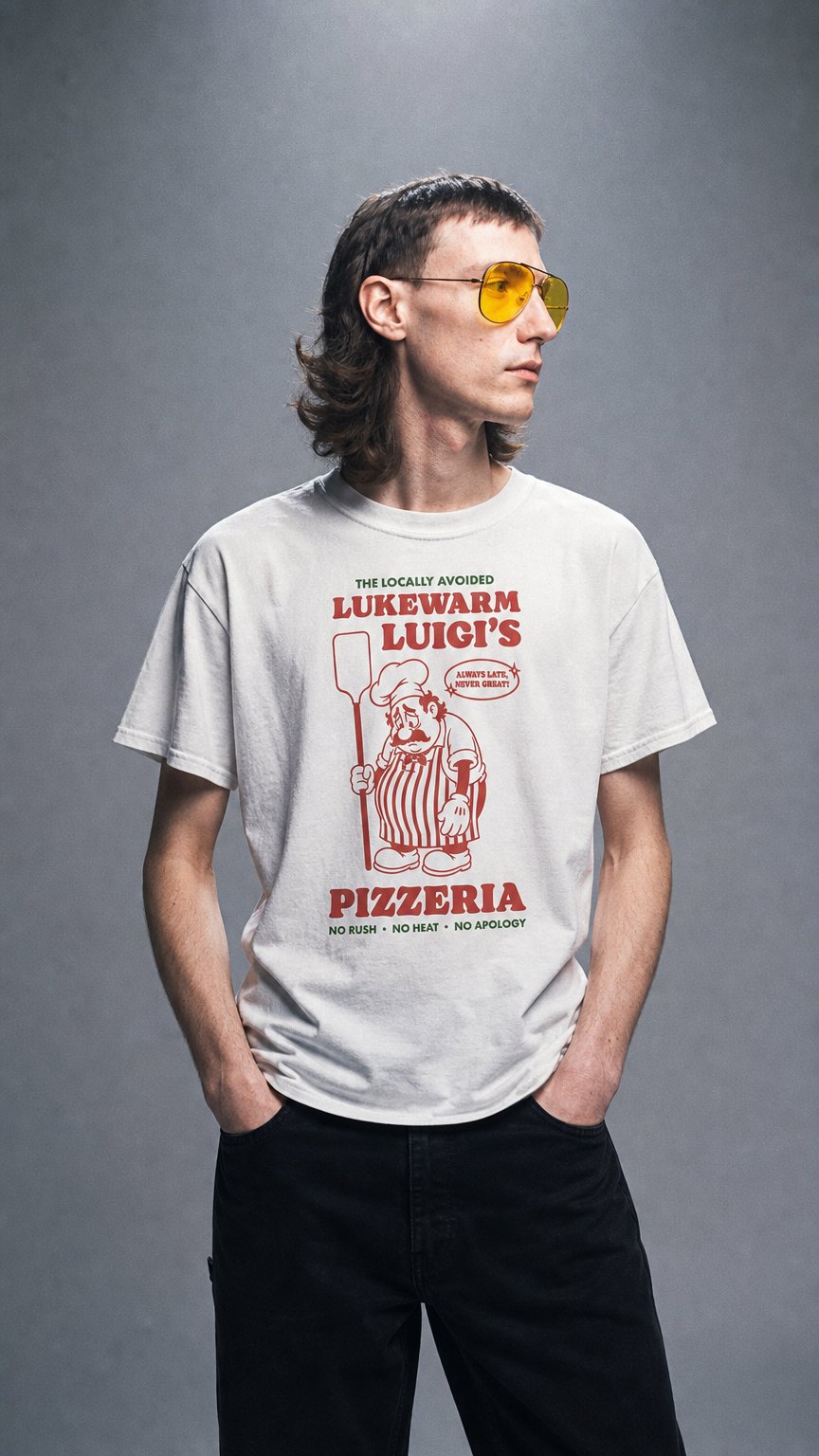 AI product shot of Lukewarm Luigi’s