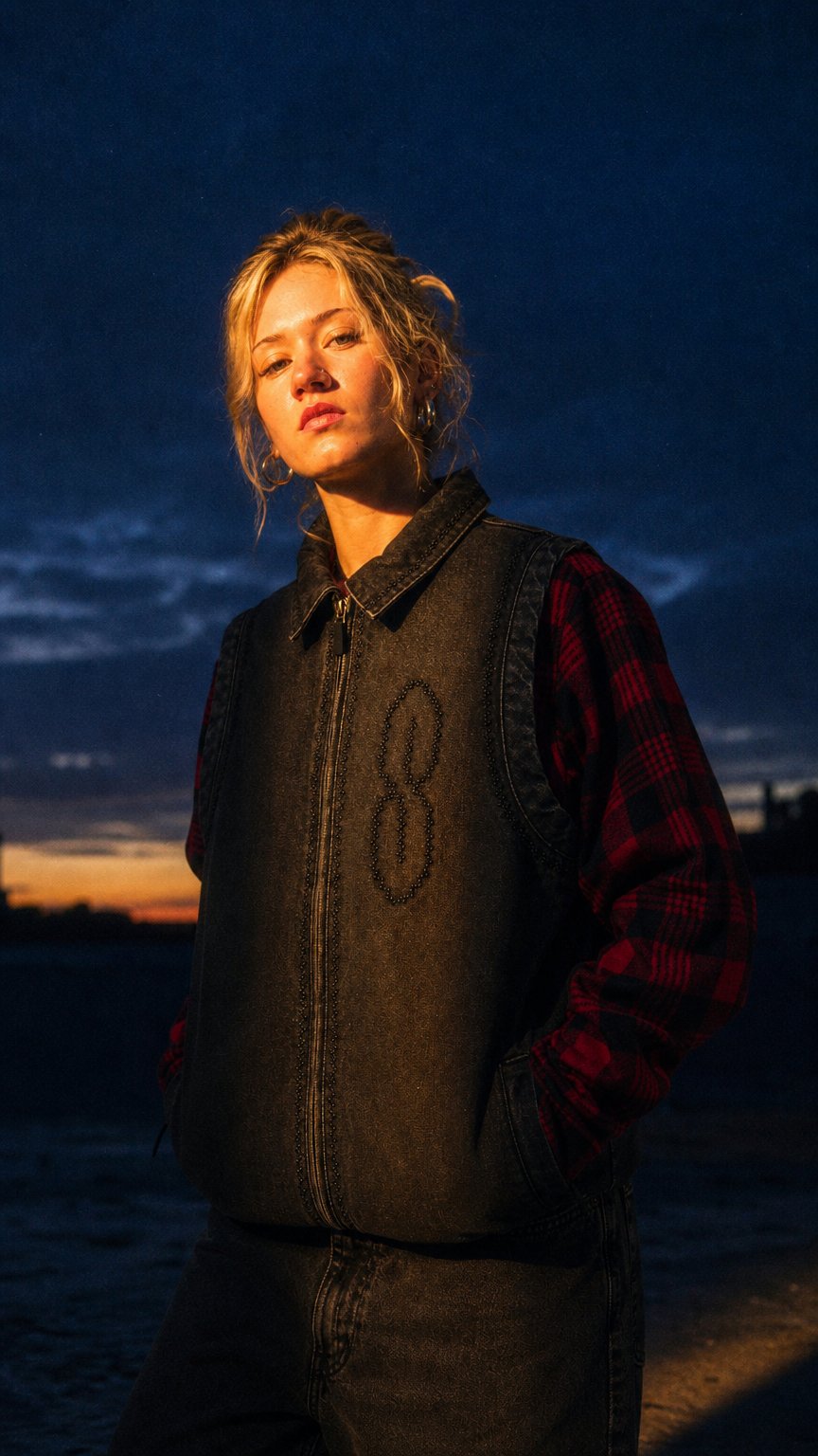 AI product shot of Denim Vest