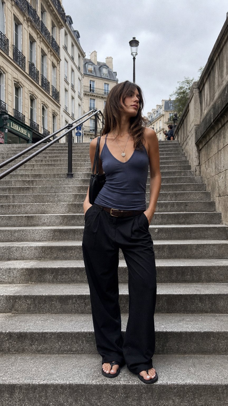 AI product shot of Rick Owens Lilies Tank Top - Slate Cotton Print
