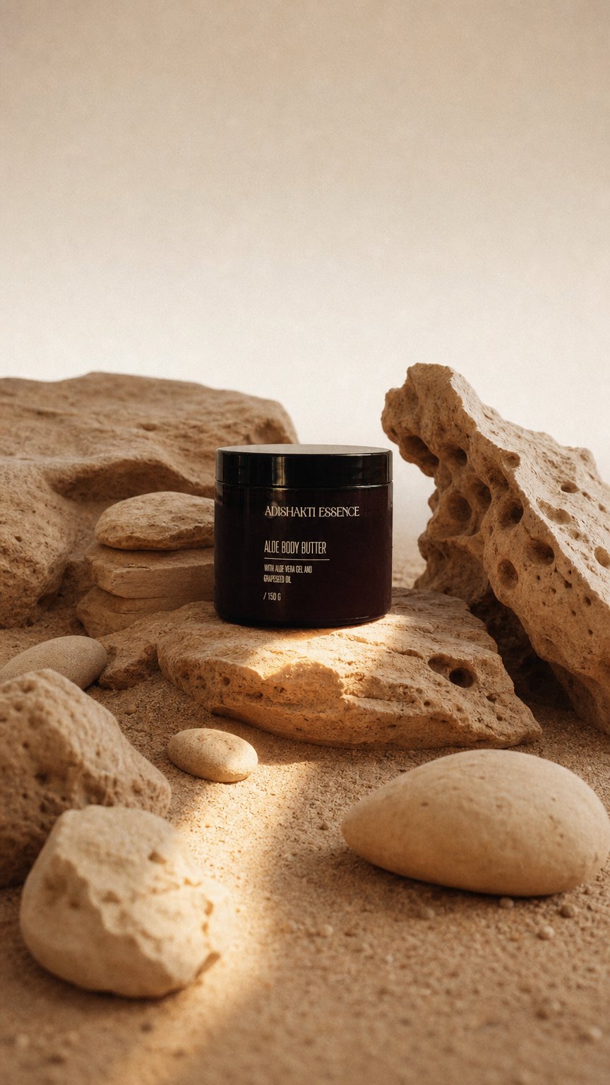 AI product shot of Body Butter ALOE with Grapeseed oil and Coconut oil [150 g]