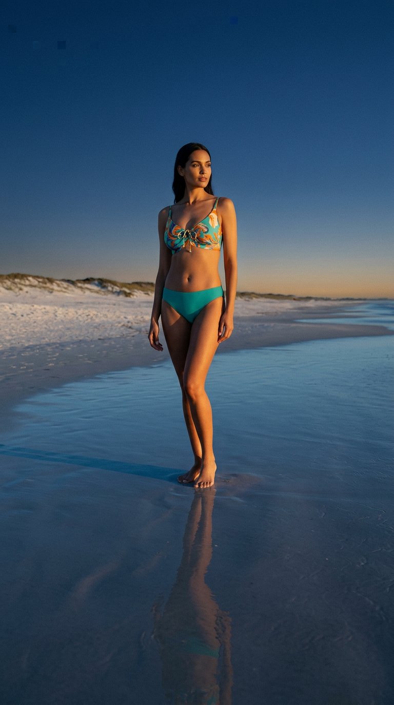 AI product shot of Sunsets Kauai Keyhole Bikini Top 54 - Water Lily