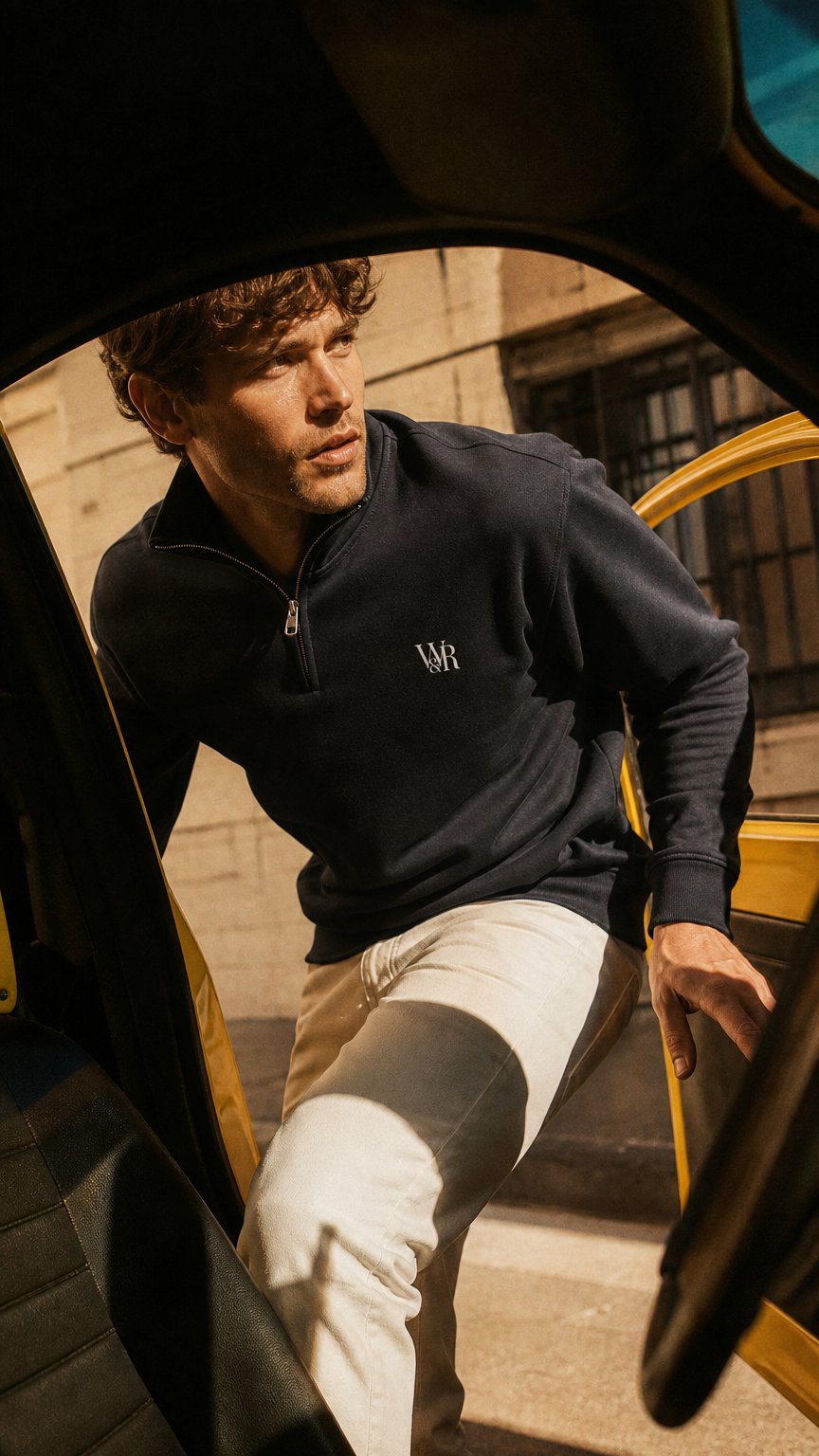 AI product shot of W&R Classic One Quarter-Zip