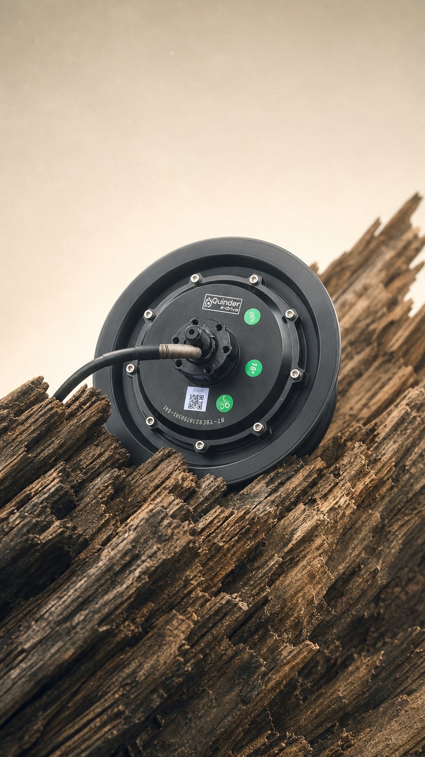 AI product shot of Quinder 8 inch ENCODER HUB motor 48Volts 550Watt