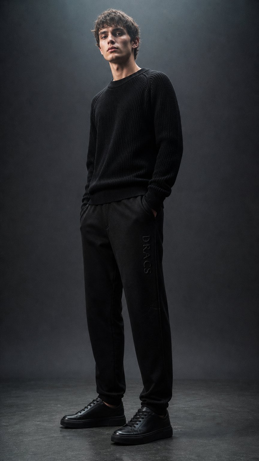 AI product shot of DRACS 002 trousers