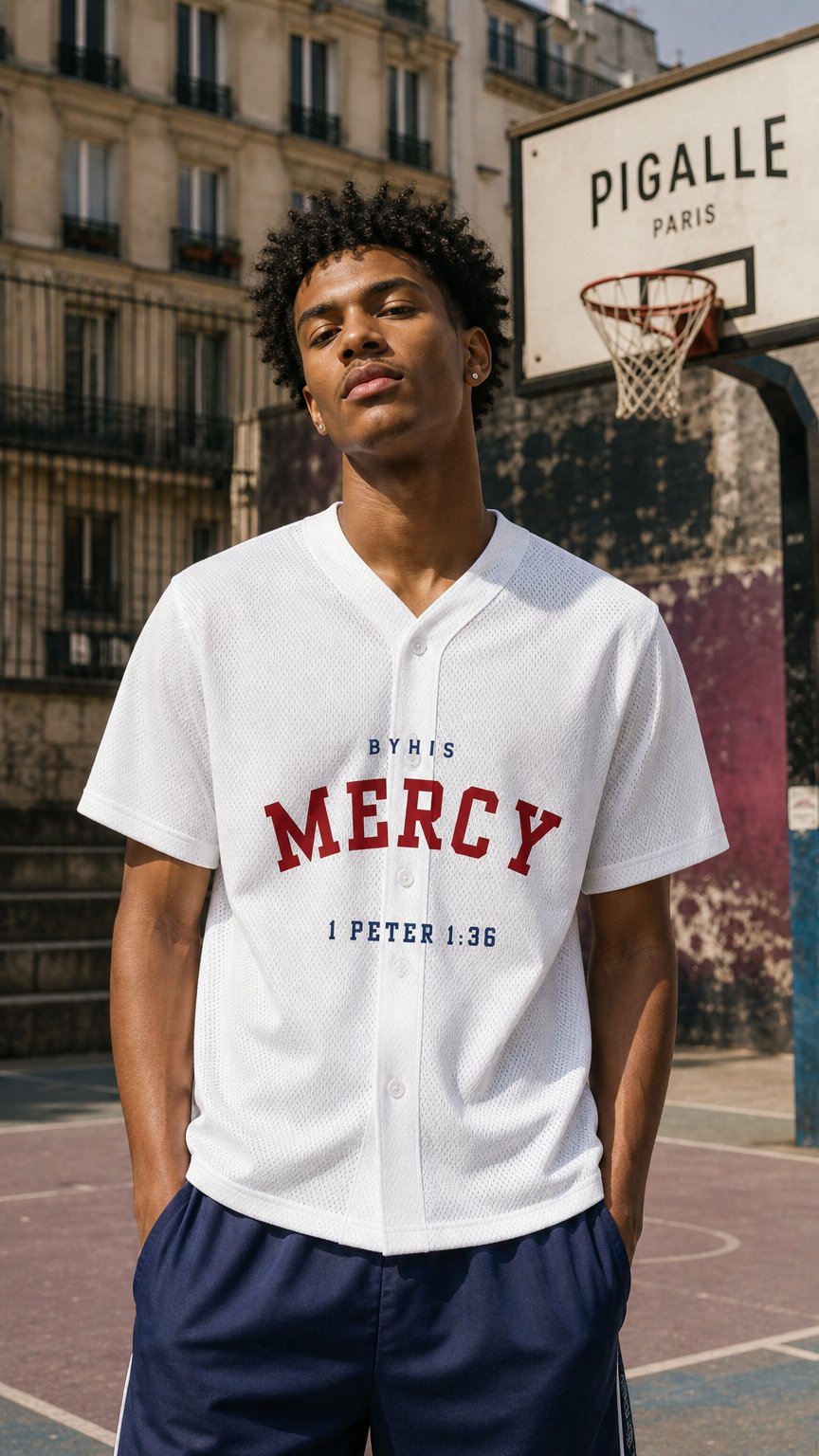 AI product shot of Varsity Button-Up Baseball Jersey