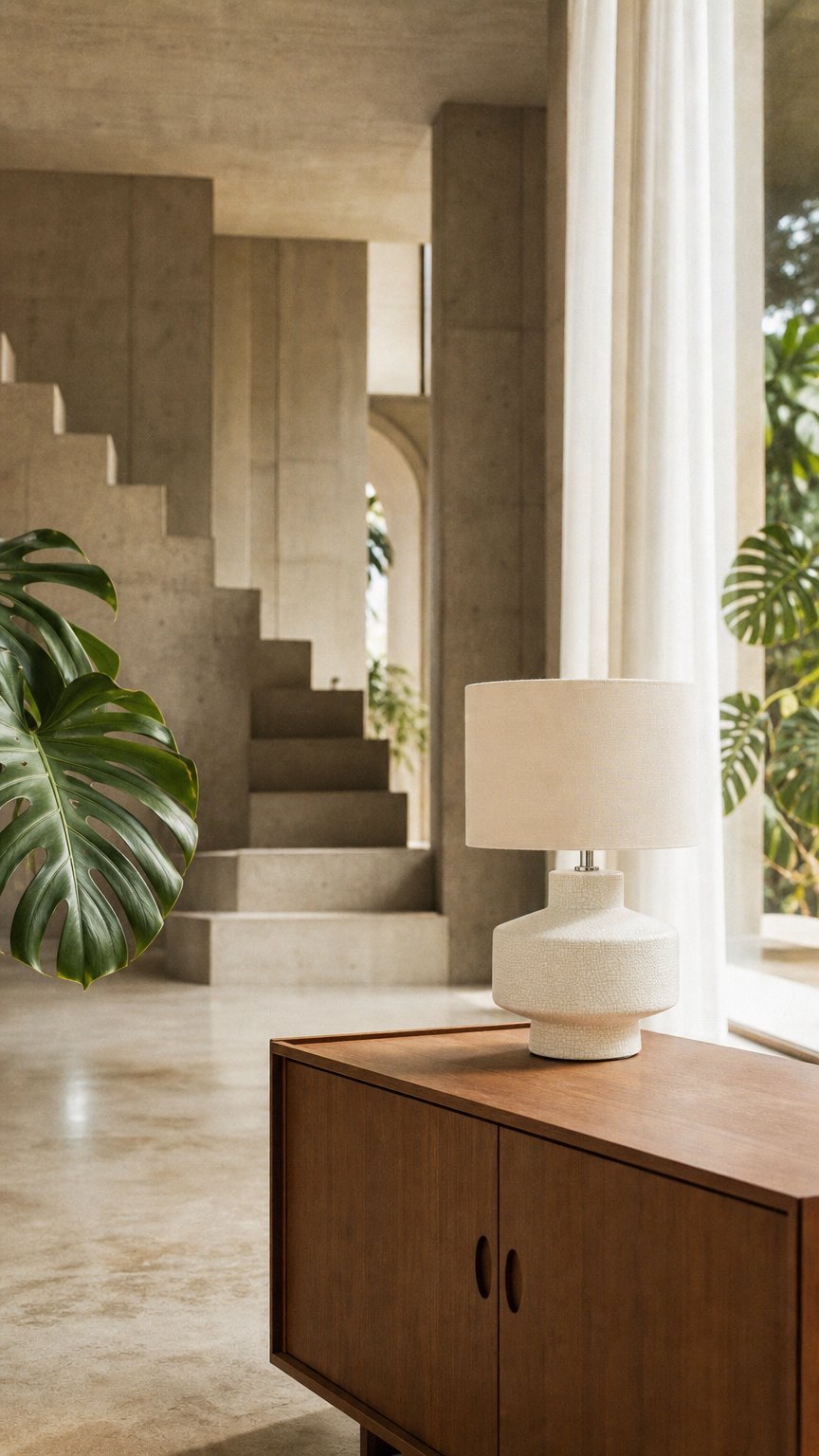 AI product shot of Elure White Crackle Effect Table Lamp