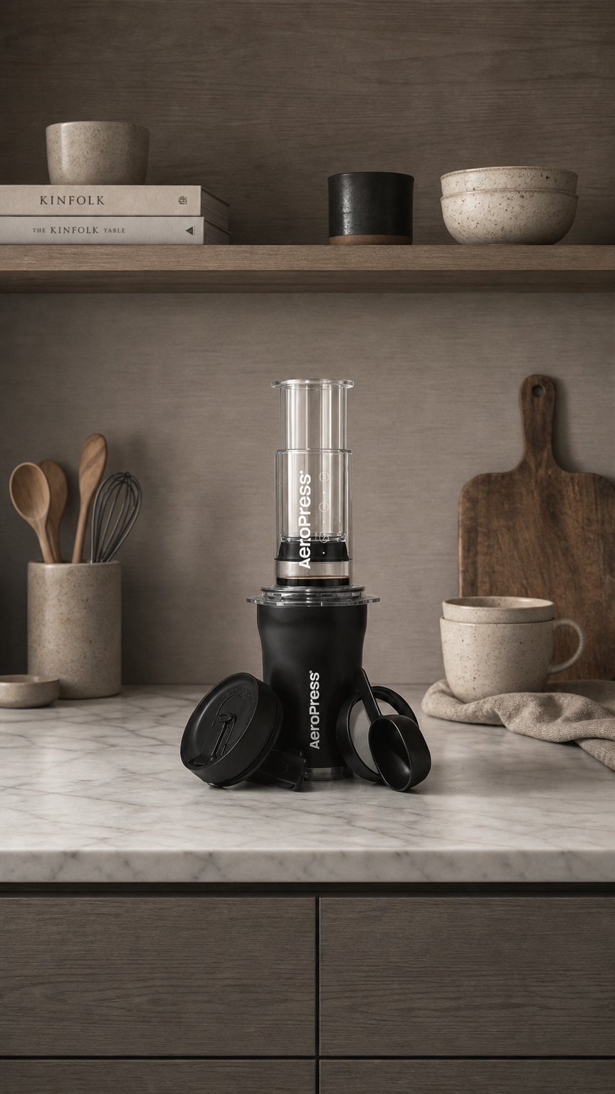 AI product shot of AeroPress Coffee Maker - Go Plus