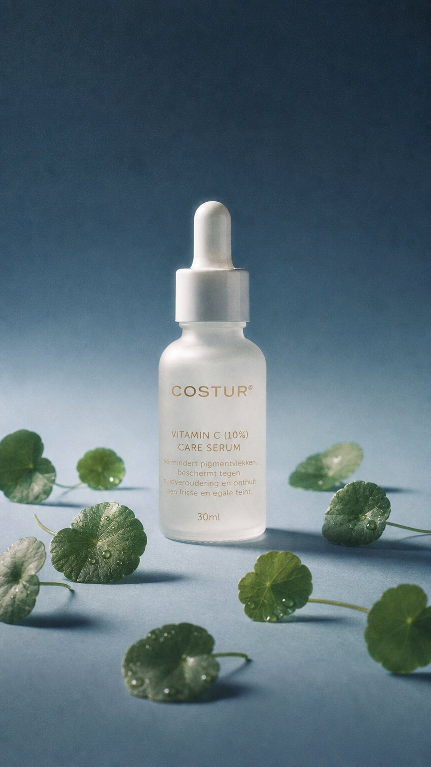 AI product shot of Vitamin C (10%) Care Serum - 30ml - Egaliseert, verheldert en laat de huid stralen.