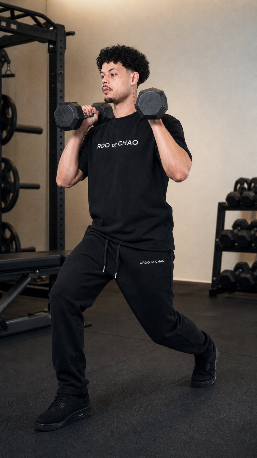 AI product shot of ORDO DE CHAO Black Track Pants