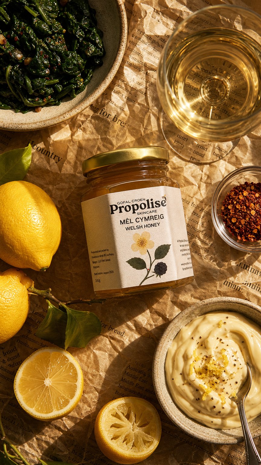 AI product shot of Fresh wildflower honey
