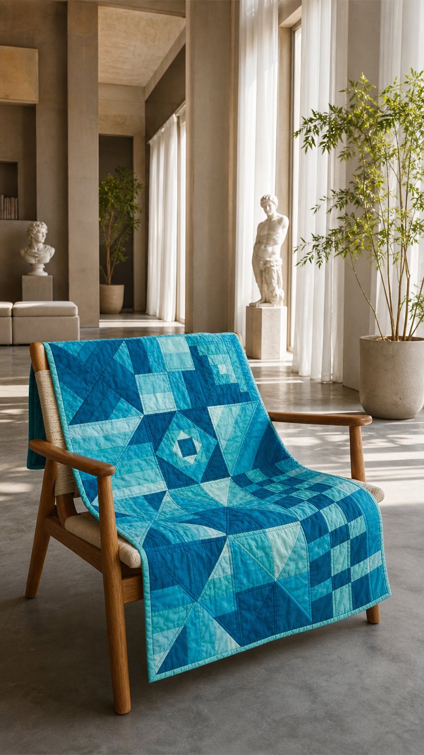 AI product shot of Ocean Sampler Quilt kit - Coming soon!