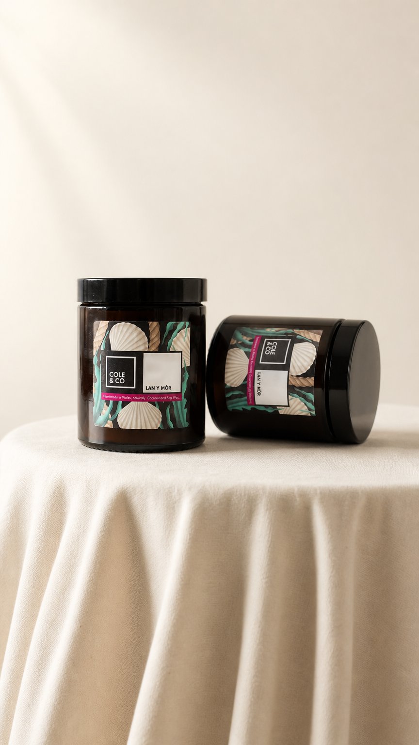 AI product shot of Lan Y Môr Candle in a Jar