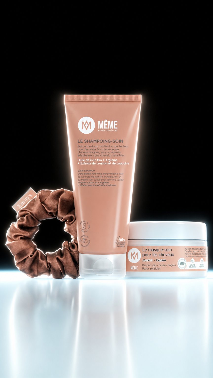 AI product shot of Hair care routine
