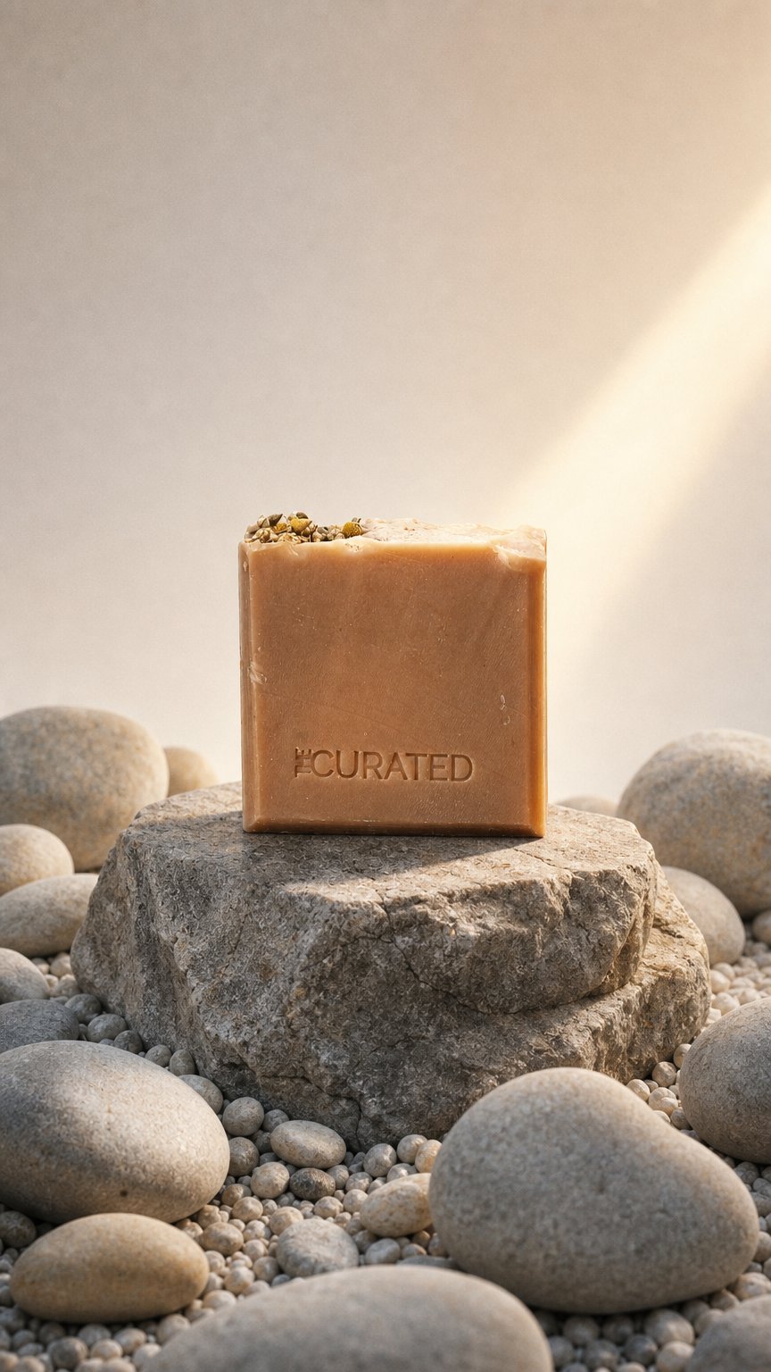 AI product shot of chamomile soap (fragrance free)