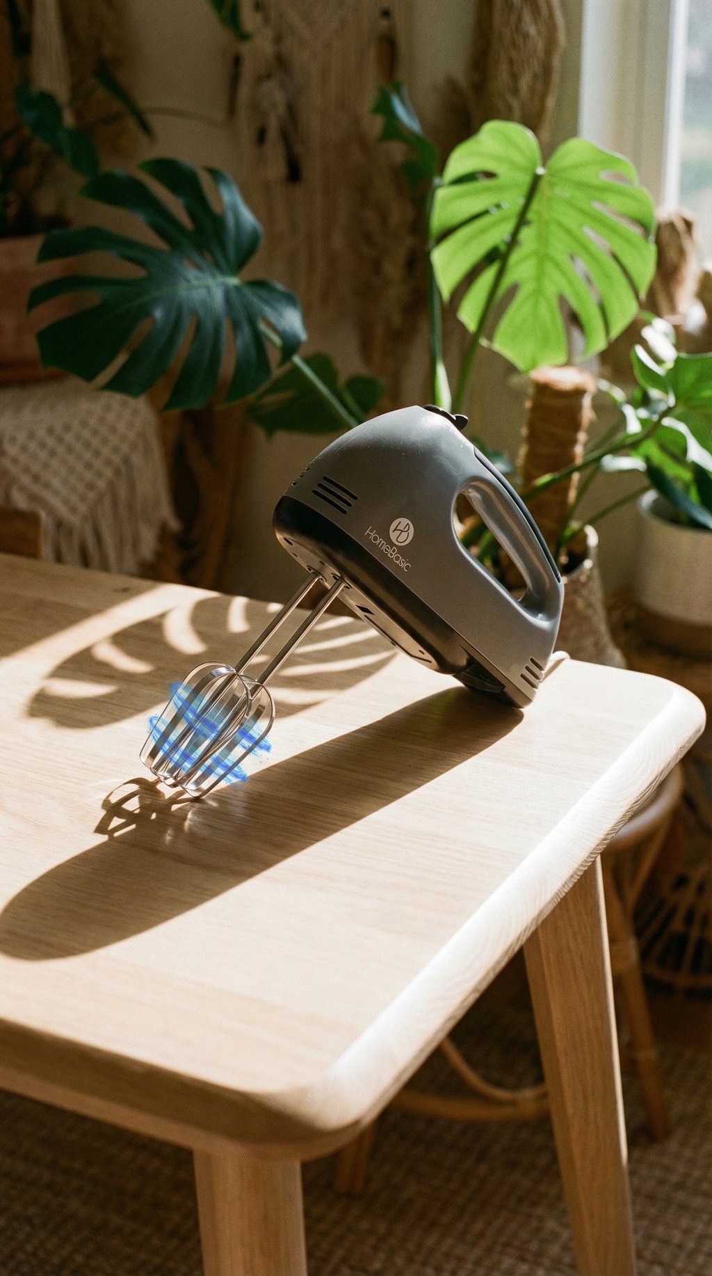 AI product shot of Electric Hand Mixer – 260 W, 7 Speeds, Turbo Beater with Dough Hooks | HomeBasic