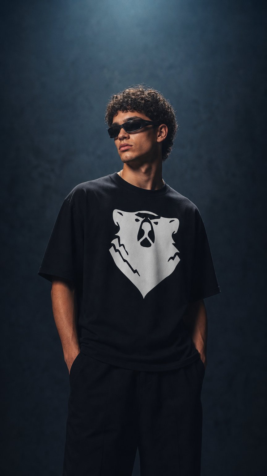 AI product shot of Grimey Clothing