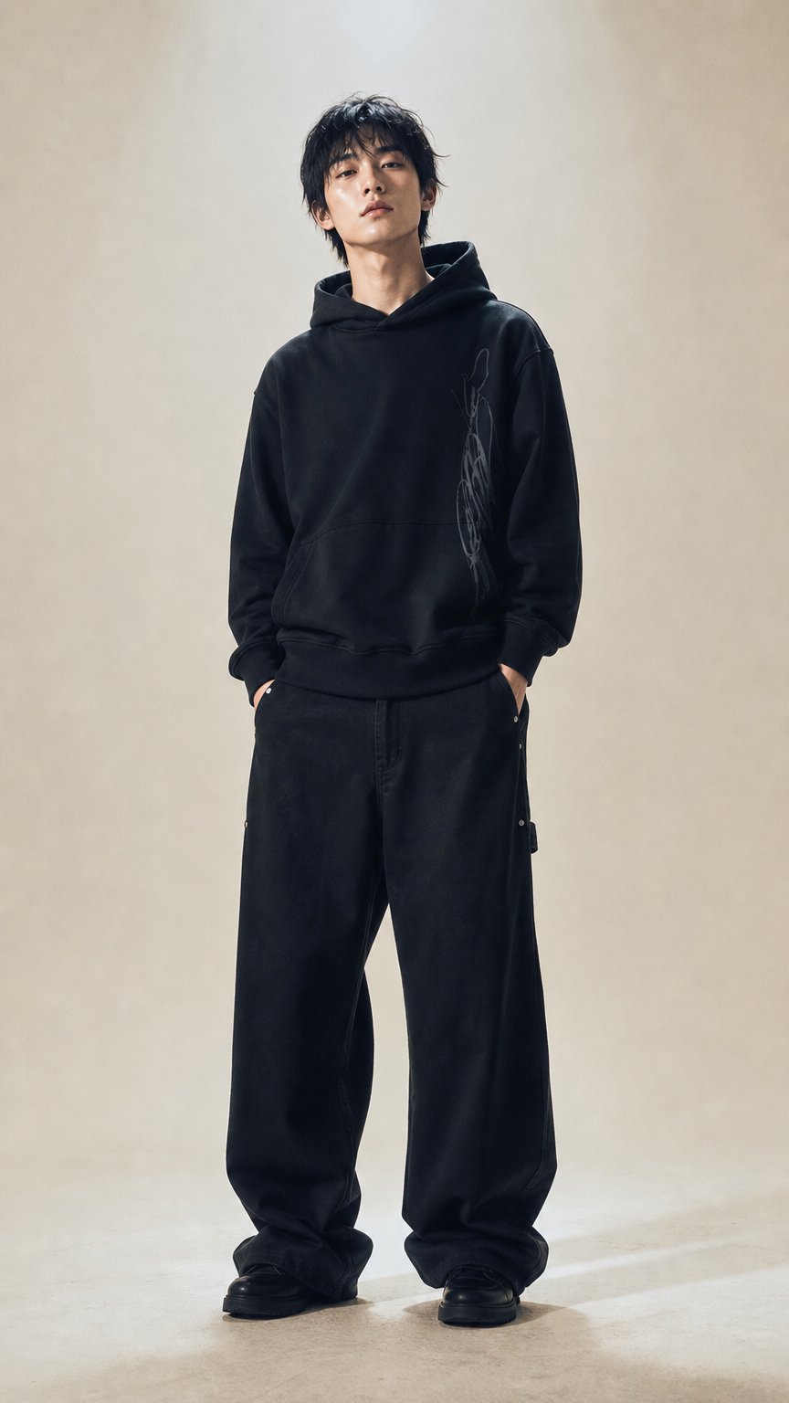 AI product shot of Archive CT06 "Cursive writing Hoodie"