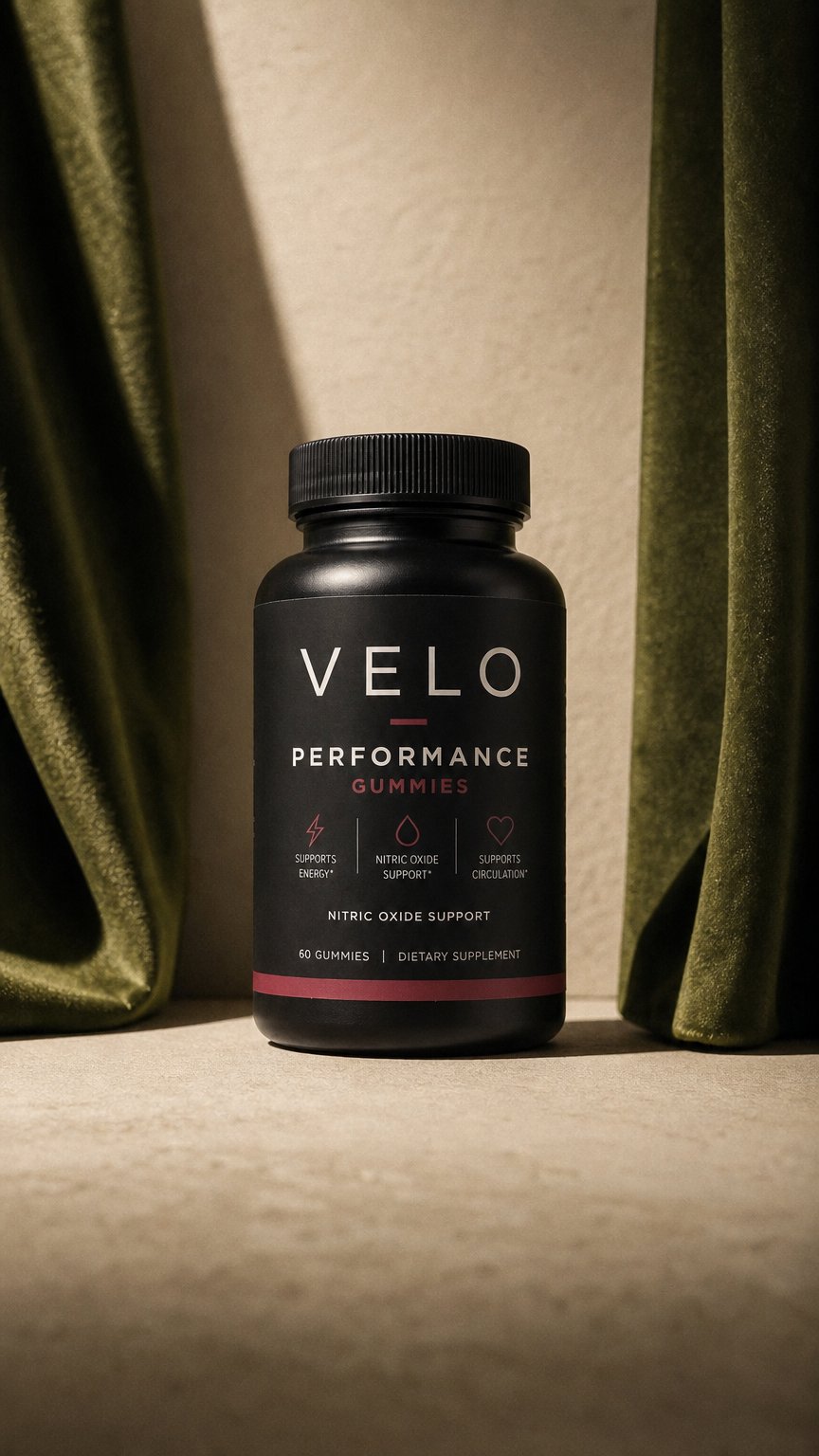 AI product shot of VELO Performance Gummies